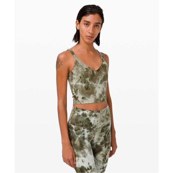 Lululemon Green/White, Align Diamond Tie Dye Nulu Yoga Tank, Size 8 - Picture 1 of 6